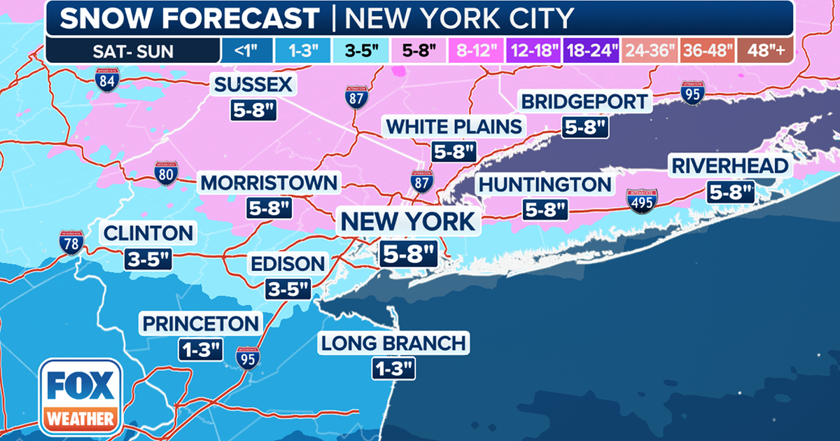 NYC snow storm forecast: Timeline, how many inches to expect tonight ...