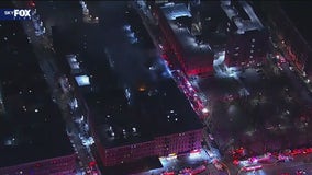 Firefighters battling large 3 alarm fire in Harlem