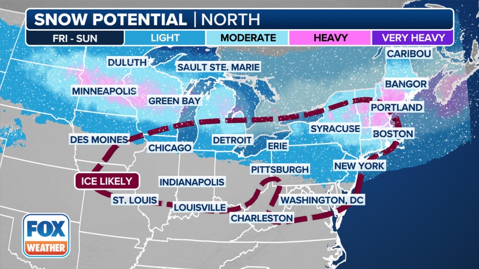 Here is the snow forecast for the next storm. (Fox Weather)