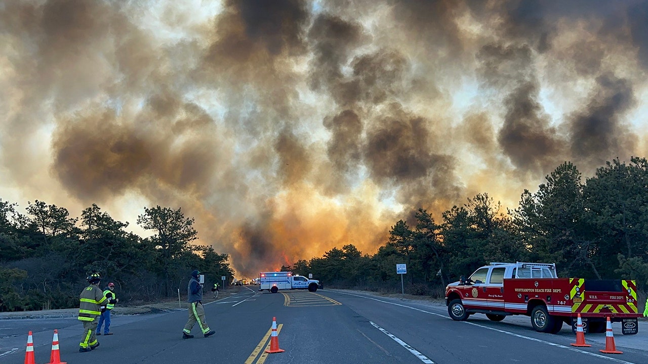 Long Island brush fire today: Crews battle Westhampton blaze, wind threats remain