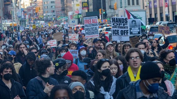 Mahmoud Khalil protesters demand release of student activist