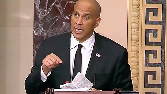 NJ Sen. Cory Booker sets a record with marathon Senate speech