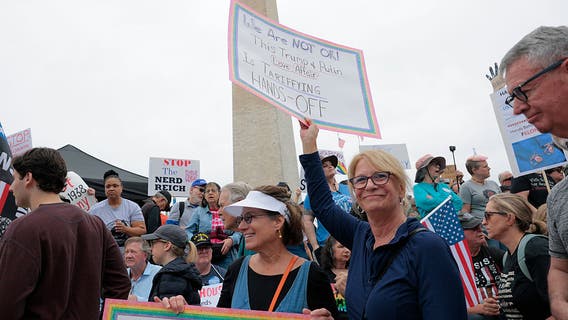 Thousands protest Trump and Musk across US, including in NYC