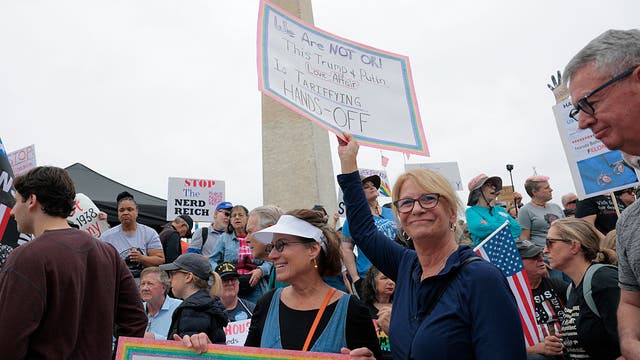 Thousands protest Trump and Musk across US, including in NYC