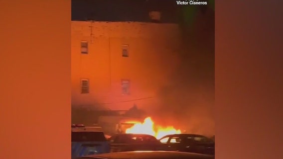 Several NYPD vehicles set on fire inside Brooklyn police parking lot