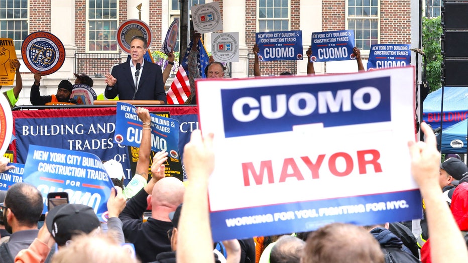 NEW YORK, NY - JUNE 17: Andrew Cuomo is seen arriving at a labor union rally in Union Square on June 17, 2025 in New York City. (Photo by Jose Perez/Bauer-Griffin/GC Images)