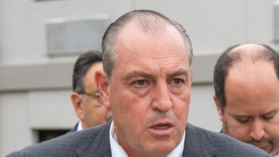 UNITED STATES -October 6: Staten Island Borough President Vito J. Fossella and Assemblyman Sam Pirozzolo lead a Press Conference to discuss the seizure of drugs at the Ramada Inn at 535 North Gannon Avenue in Staten Island on Friday October 6, 2023. 1052. (Photo by Theodore Parisienne for NY Daily News via Getty Images)
