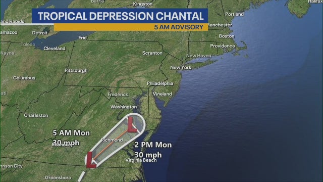 Remnants of Tropical Storm Chantal could slam NYC area with heavy rain, storms