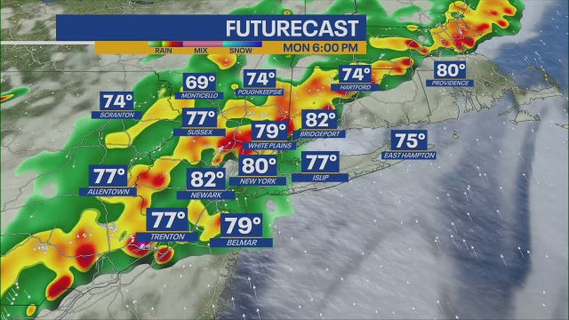 Flash flooding risk, heavy rain threaten NYC Monday