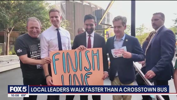 Pedestrians walk faster than NYC crosstown bus