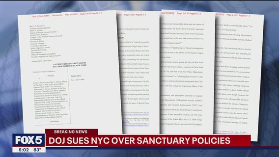 DOJ publishes list of 'sanctuary jurisdictions,' includes NY and NJ