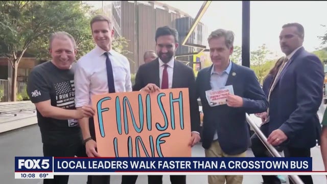 Pedestrians walk faster than NYC crosstown bus