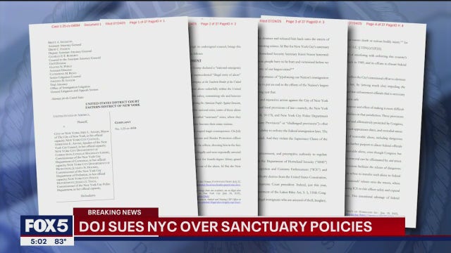 DOJ publishes list of 'sanctuary jurisdictions,' includes NY and NJ