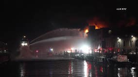 Massive fire damages Brooklyn warehouse housing artist studios; 2 firefighters injured