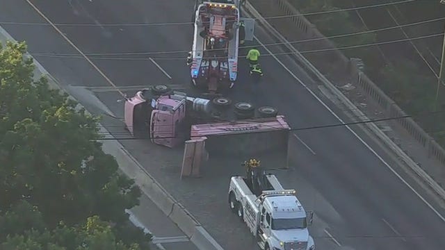 NJ Route 3 delays after dump truck overturns: LIVE traffic map