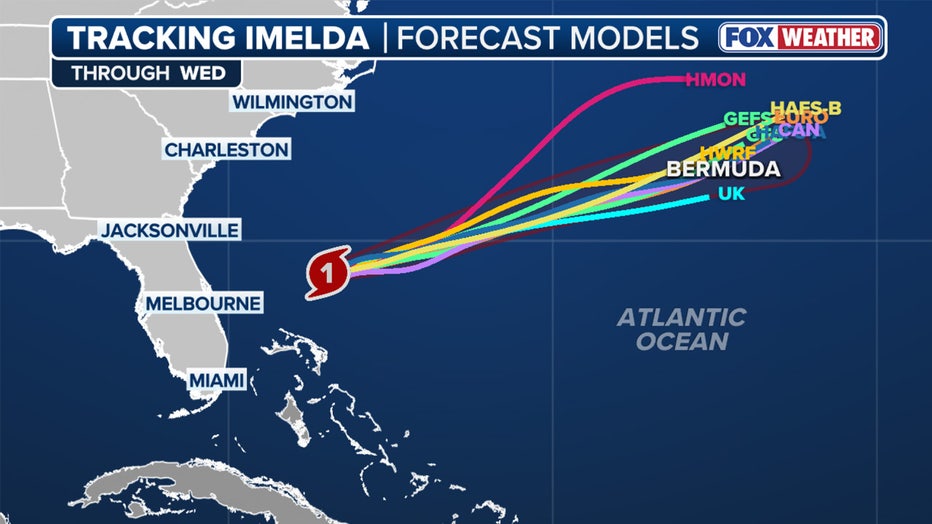 Spaghetti plots for Hurricane Imelda.(FOX Weather)