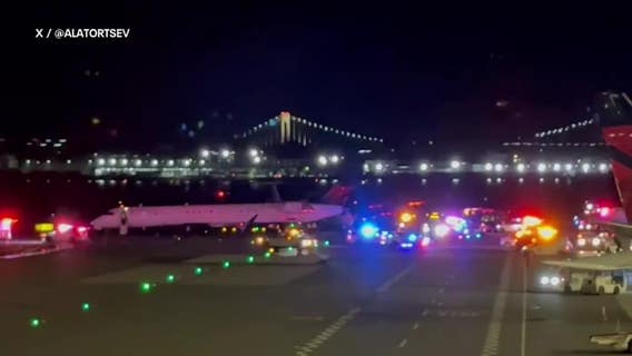 2 planes collide while taxiing at LaGuardia Airport; flight attendant injured