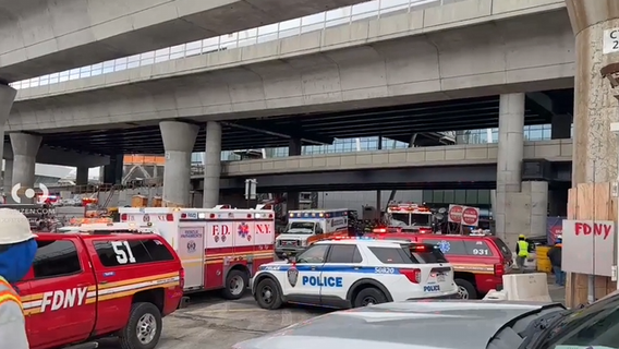 3 workers injured after being pinned under beam at JFK Airport, FDNY says