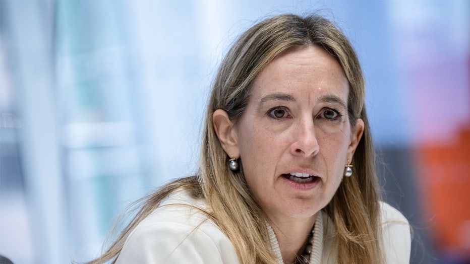 Representative Mikie Sherrill, a Democrat from New Jersey, during an interview in New York, US, on Friday, May 2, 2025. Sherrill, who is also a former federal prosecutor, announced her candidacy last year for New Jersey governor, citing her leadership experience as a US Navy helicopter commander and federal prosecutor. Photographer: Victor J. Blue/Bloomberg via Getty Images
