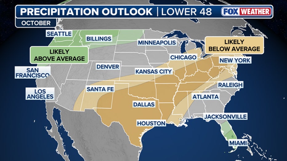 October precipitation outlook (FOX Weather)