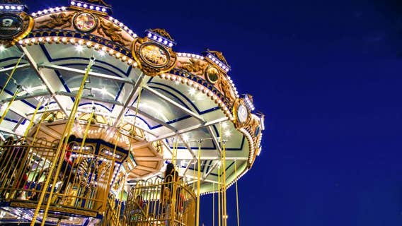 Double-decker Christmas Carousel opens near Macy's, Herald Square
