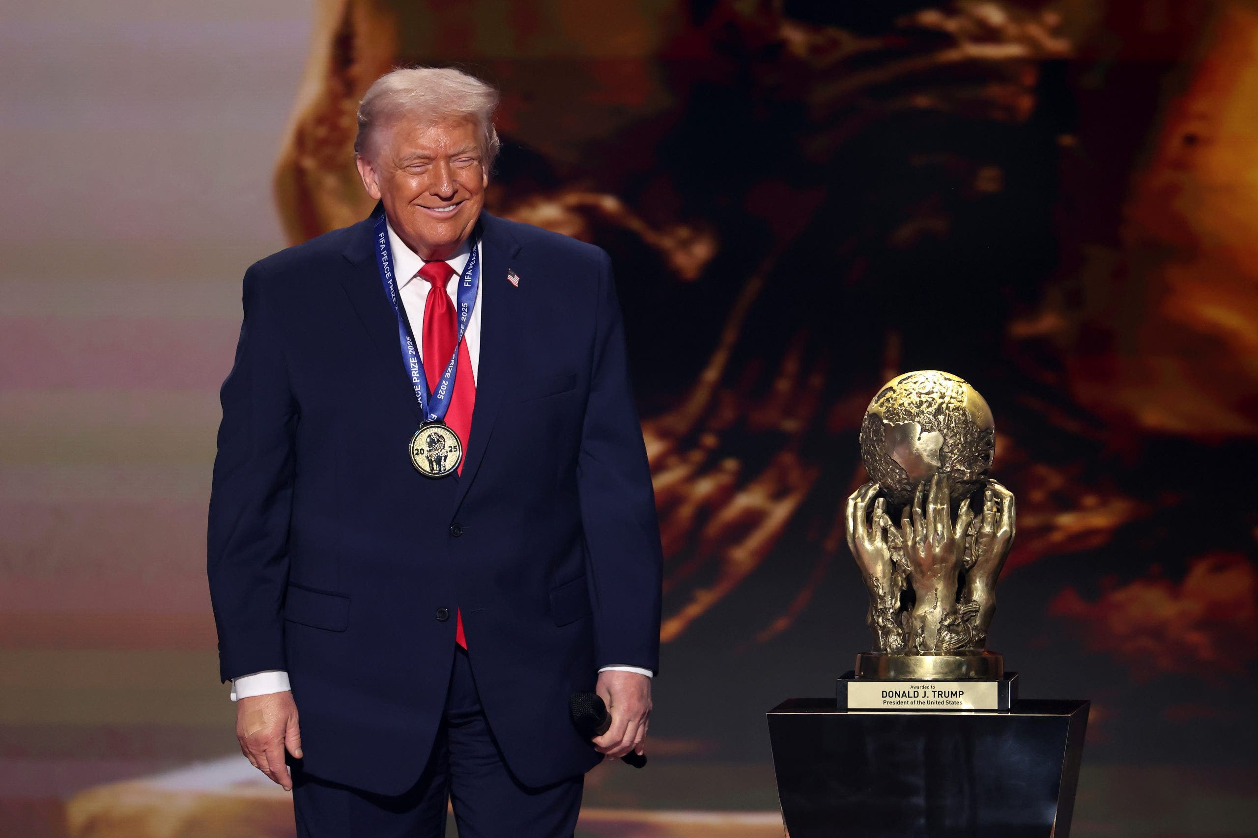 US President Donald Trump receives inaugural FIFA Peace Prize at World Cup Final Draw