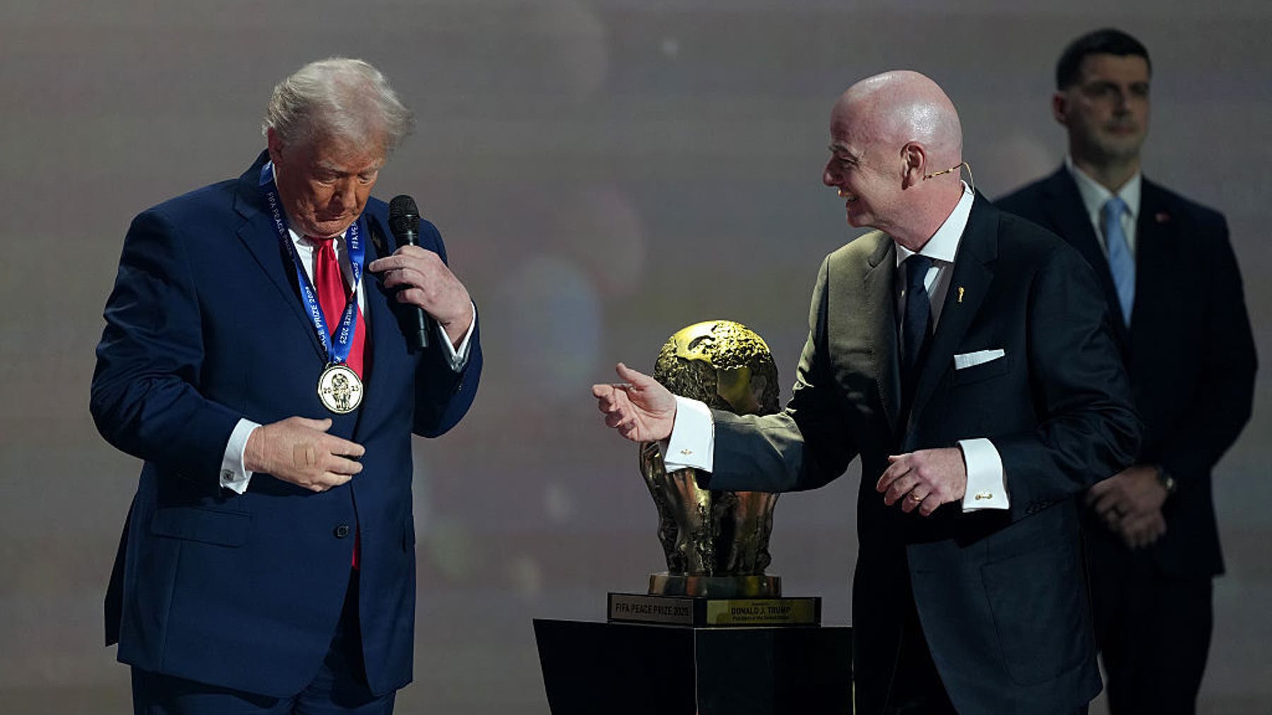 US President Donald Trump receives inaugural FIFA Peace Prize at World Cup Final Draw