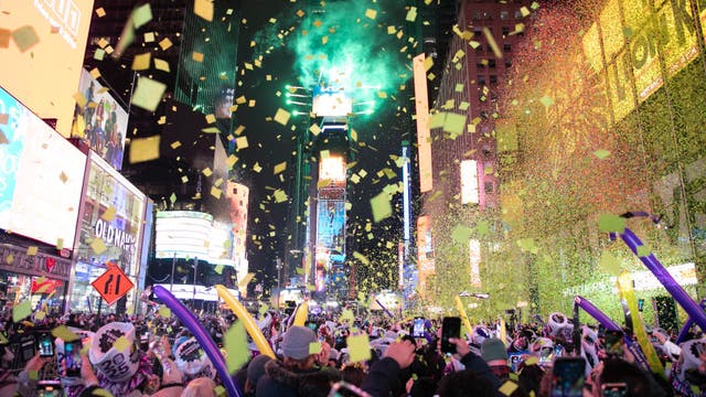 Times Square on New Year's Eve for the NYC ball drop