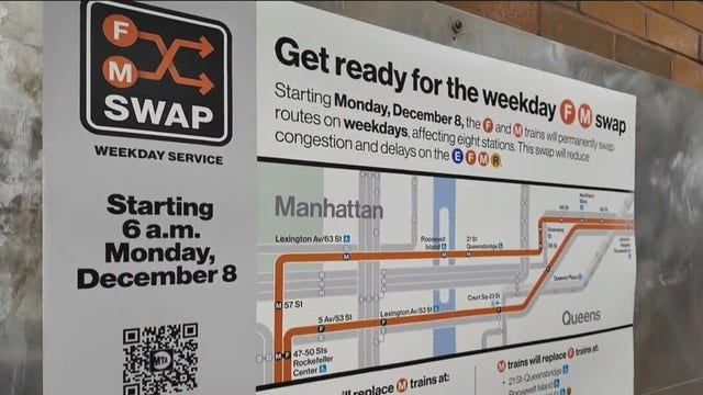 F and M trains swap routes starting Monday: What you need to know