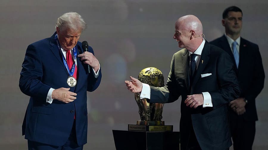 US President Donald Trump receives inaugural FIFA Peace Prize at World Cup Final Draw