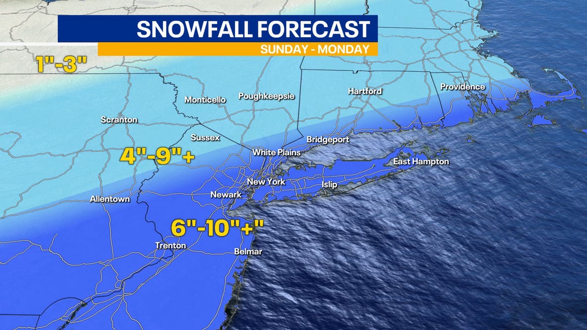 10+ inches of snow possible for NYC, NJ this weekend: Latest forecast, models, timeline