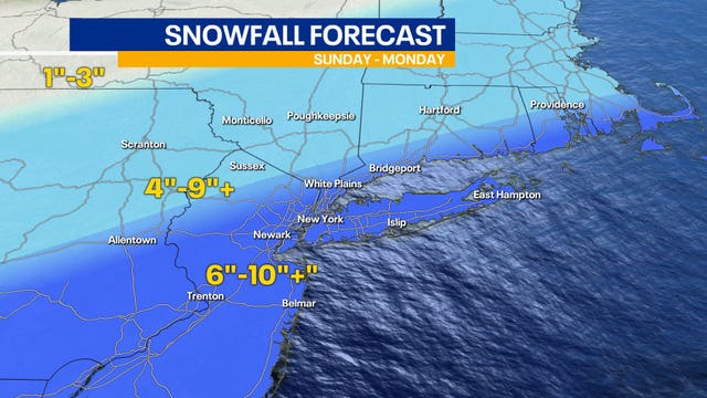 10+ inches of snow possible for NYC, NJ this weekend: Latest forecast, models, timeline