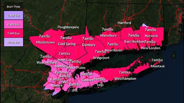 NYC could see snow as soon as early Sunday morning; up to 15+ inches in NY, NJ