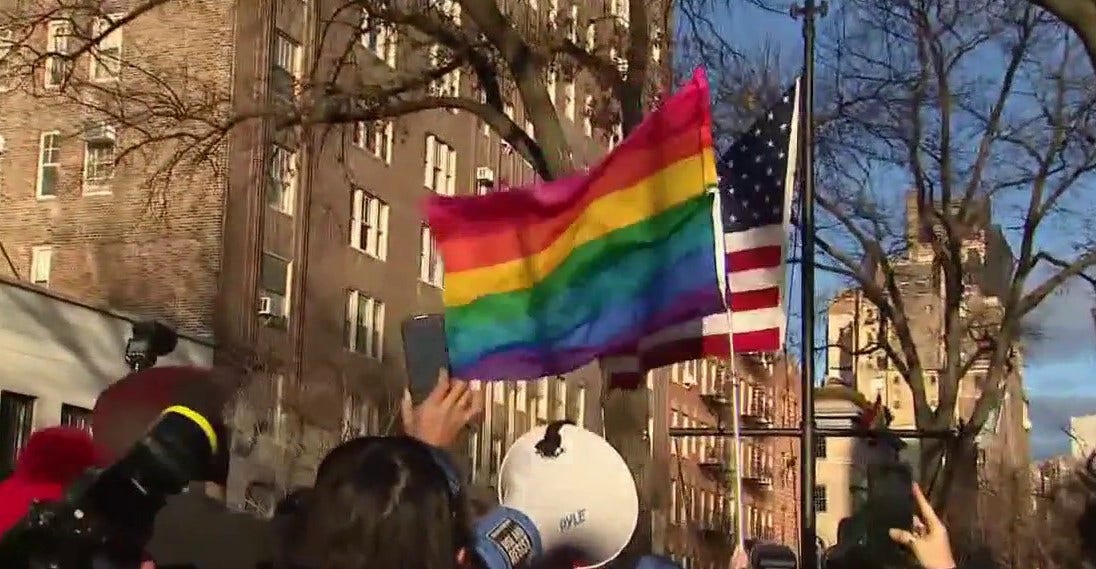 NY officials re-raise pride flag removed from Stonewall