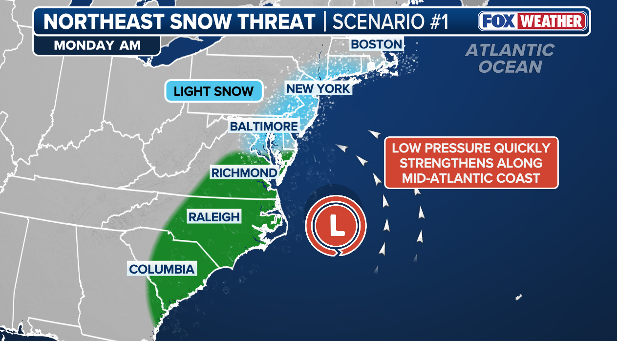 Light snow, wintry mix possible this weekend in NYC