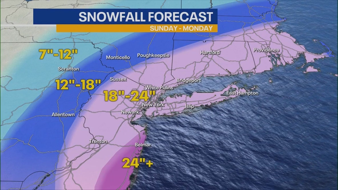 NYC blizzard warning: Up to 24 inches of snow possible Sunday into Monday l LIVE updates