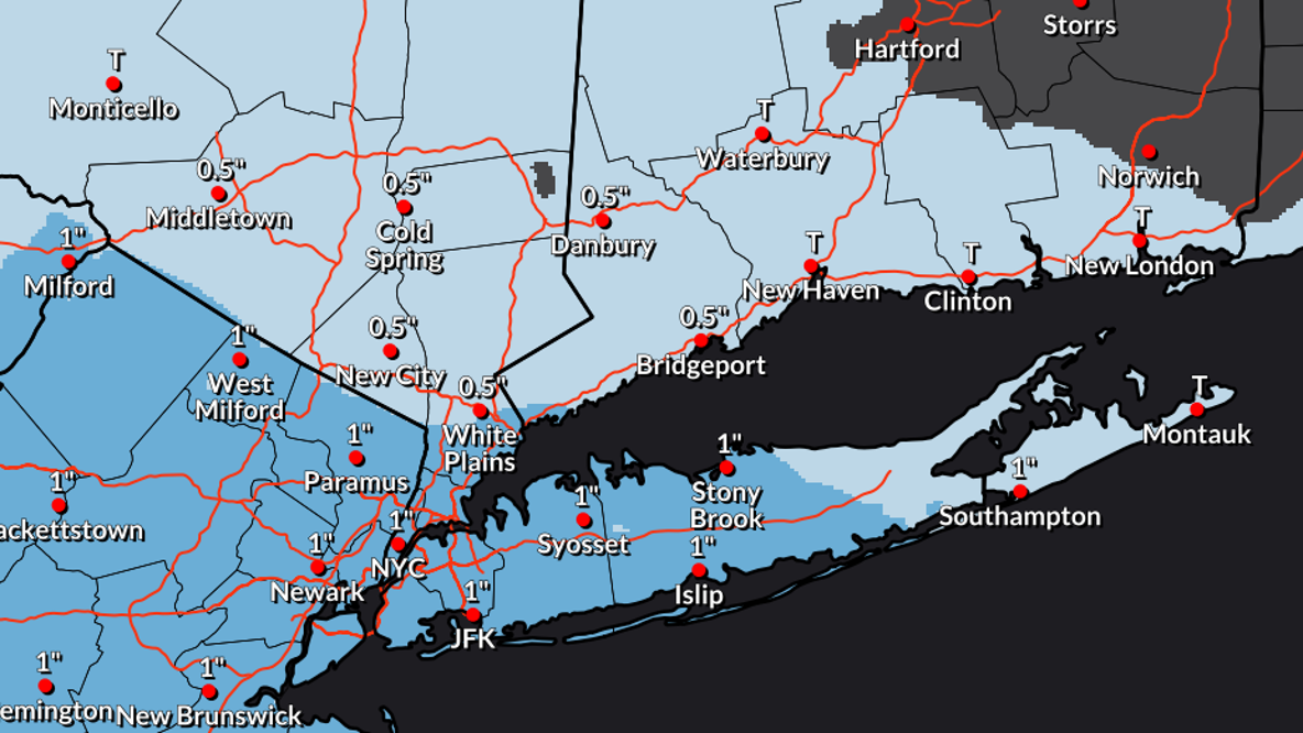 Light snow expected across NYC area Sunday night: Here's how much