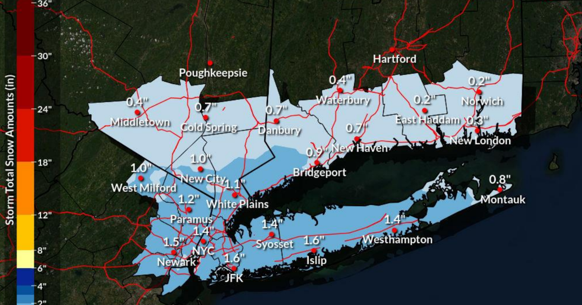 Up to 3 inches of snow possible Sunday night in New York City, Long Island, northeast New Jersey