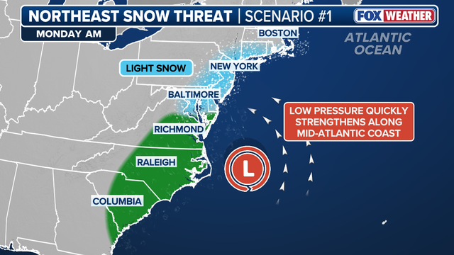 Light snow, wintry mix possible this weekend in NYC
