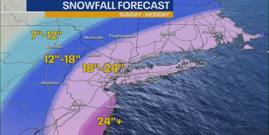 NYC blizzard warning: Up to 24 inches of snow possible Sunday into Monday l LIVE updates