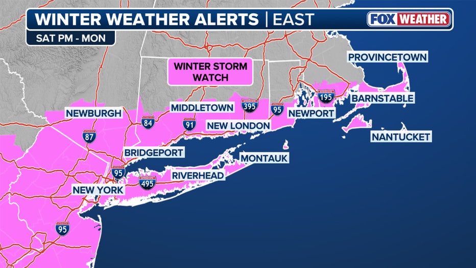 Winter Weather Alerts issued for Nor'easter.(FOX Weather)