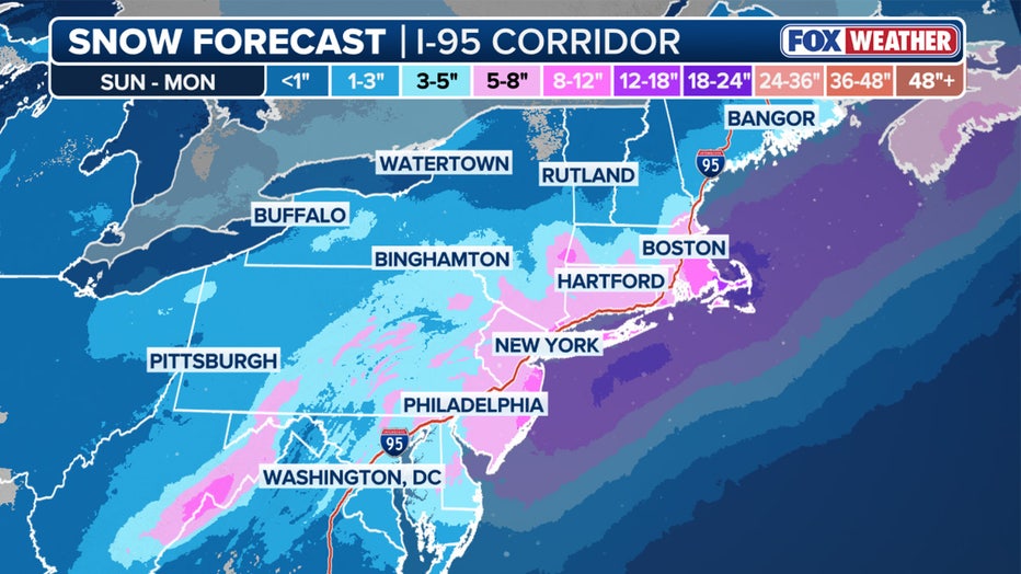 Updated snow potential for the Northeast.(FOX Weather)
