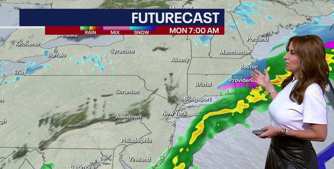 Sunday storms linger through Monday commute as cooler temps return for NYC