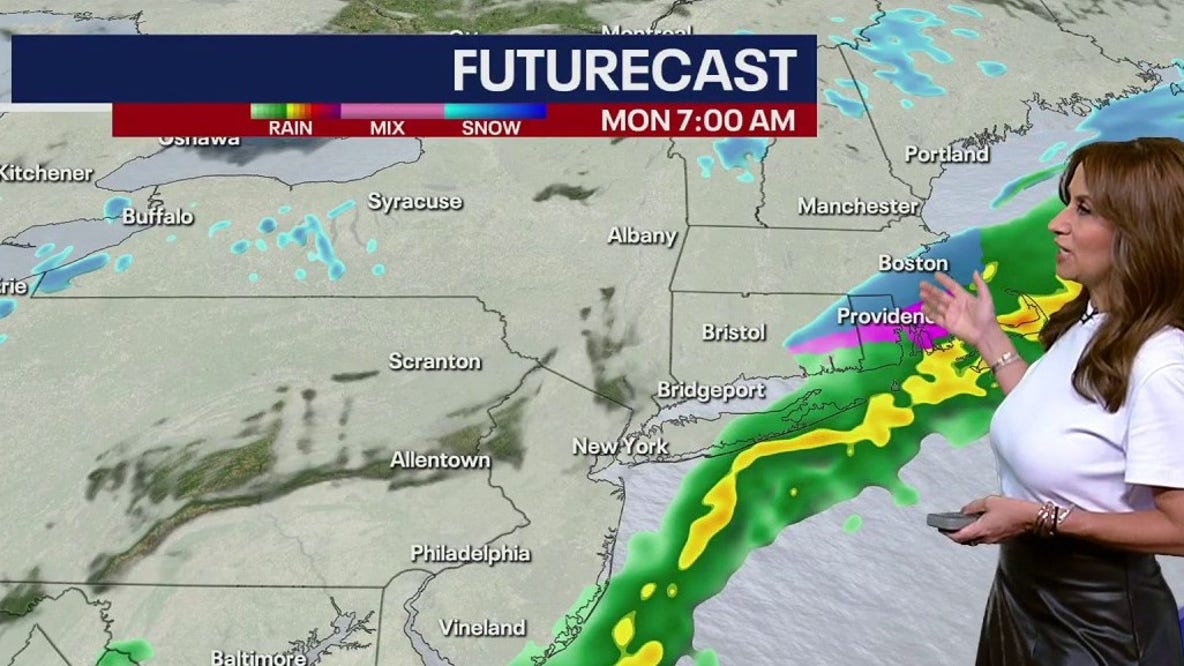 Sunday storms linger through Monday commute as cooler temps return for NYC