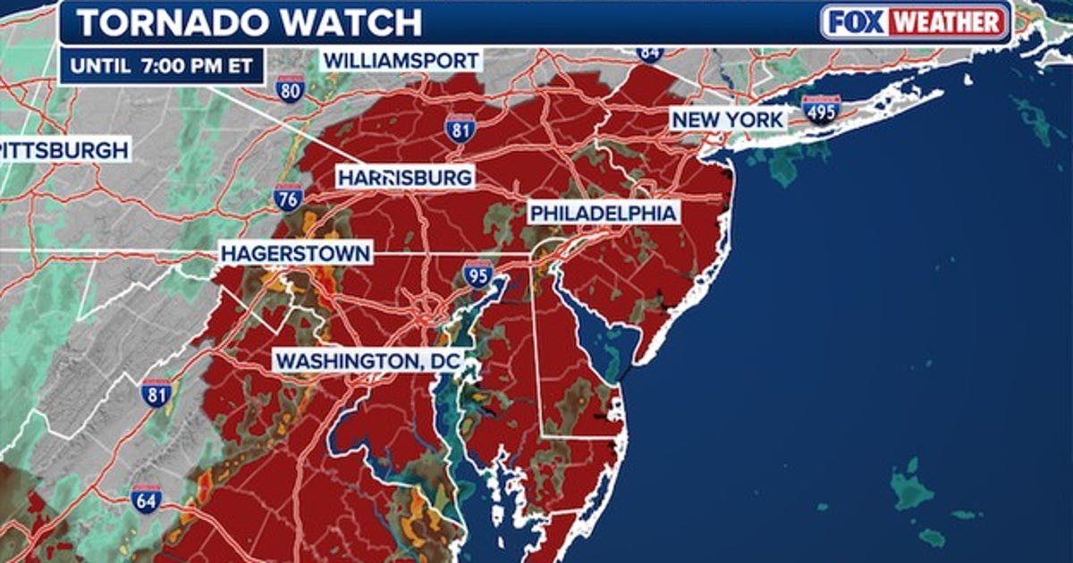 Tornado watch issued for parts of NJ as rain, wind slam Tri-State l Latest storm forecast
