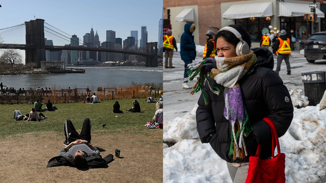 How can it be near 80 degrees one day and cold the next in New York?