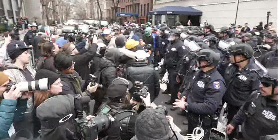 Gracie Mansion protests: Bomb squad investigating 2 'ignited devices' thrown into crowd