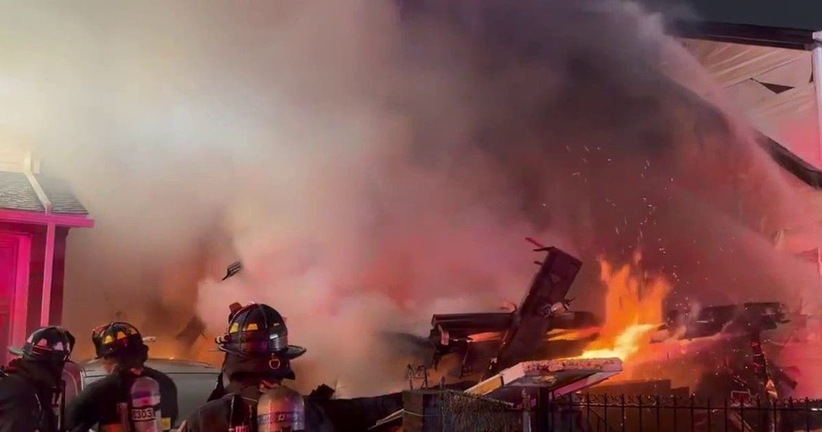 Man with knife sparks Queens house explosion, injures officers, remains unaccounted for