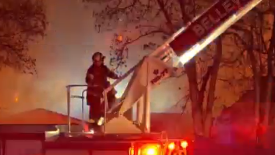 Massive Belleville warehouse fire burns for hours, spreads to nearby buildings