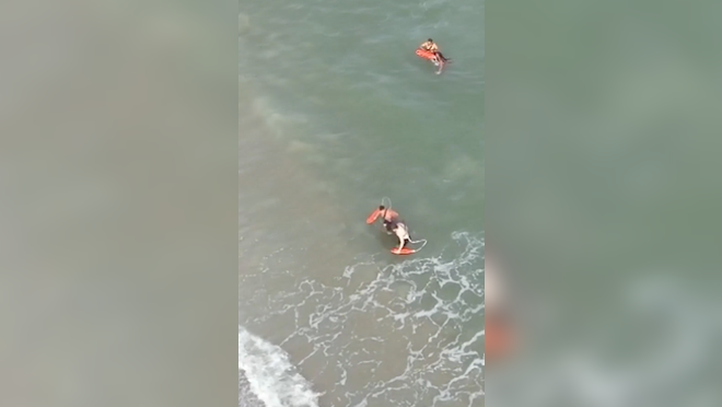 FDNY drone helps rescue swimmers in distress off Rockaway Beach after lifeguards leave